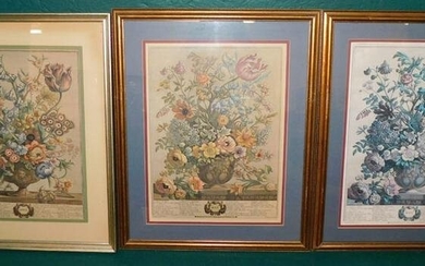 Lot 3 Hand Colored Month Engravings