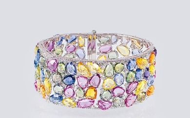 An exceptional Precious Stones Bracelet with multicoloured Sapphires and Diamonds
