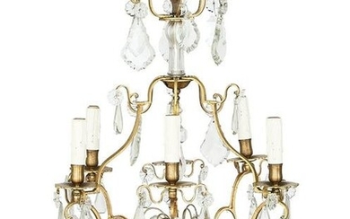 Louis XIV-Style Bronze and Crystal Chandelier
