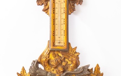 Louis XVI Style Parcel-Gilt Wheel Barometer
