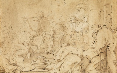 Luca Giordano, genannt „Fa Presto“, 1632/34 Neapel – 1705 ebenda, DIE SEGNUNG DES KöNIGS VON ISRAEL