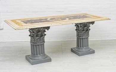 MARBLE MARQUETRY TOP TABLE