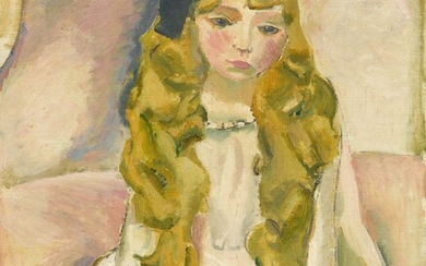 MAURICE BARRAUD(1889 Genève 1954)Petite Fille en Clair. Probablement vers 1914-18.Huile sur toile.Signé en haut à...
