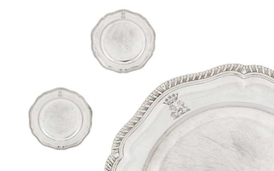 Maharaja Sir Duleep Singh - A pair of George III sterling silver dinner plates, London 1807 by Robert Garrard I (reg. 11th Aug 1802)