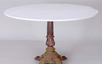Marble-Top Cast Iron Table