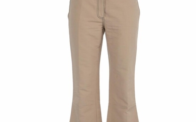 Marni A pair of beige pants with black stitching, belt loops and...