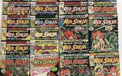 Marvel comics Red Sonja, first solo series (1977 to 1979). Complete run from issues 1-15. Also to include Marvel feature presents Red Sonja issues 2-7 (1976). (21)
