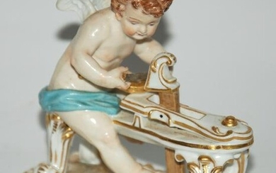 Meissen, scultura in porcellana raff. angelo