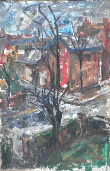 Michal Auerbach (b. 1939), Street in a City on a Winter Day