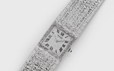 Montre-bracelet de dame Piaget-"Polo" des années 1970 en or blanc, façonné 750. Boîtier de montre...
