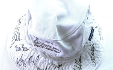 Multi-Signed PGA Autographed Bucket Hat Tiger Woods Mickelson 14 Sigs JSA