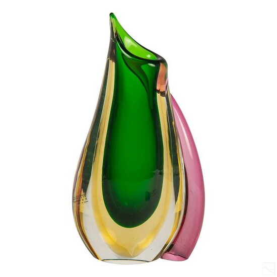 Murano 12" Formia Vetri Sommerso Art Glass Vase