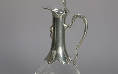 Neoclassical Satyr Crystal & Silver Plate Decanter
