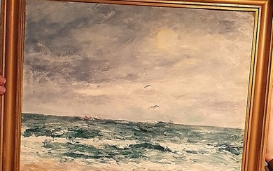 Niels Nielsen: “View from the beach, Skagen”. Signed Niels Nielsen. Oil on canvas. 40×48 cm.