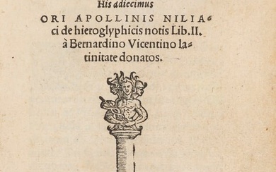 Nifo, Agostino Ori apollinis niliaci de hieroglyphicis notis lib. II à Bernardino Vicento