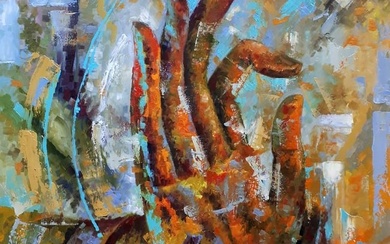 Oil painting Buddha's hand Sergey Voichenko