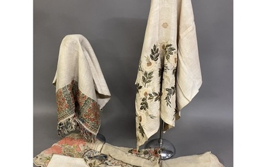 Ottoman textiles, a selection of towels and a shawl: a mediu...