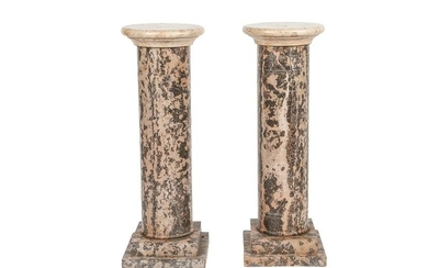 PAIR OF CARVED MARBLE PEDESTALS