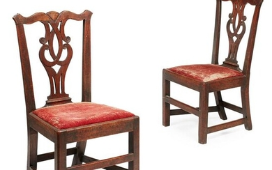 PAIR OF GEORGE III MAHOGANY DINING CHAIRS LATE 18TH