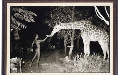 PETER BEARD (1938–2020), Maureen Gallagher and a night feeder at Hog Ranch, February, 1987