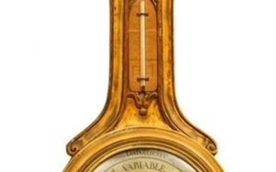 P.F. BOLLENBACH, BAROMETER-THERMOMETER, C. 1920, H 40"