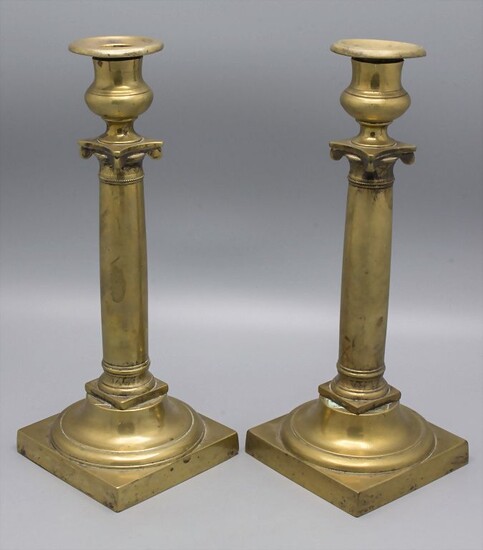 Paar Bronzeleuchter / A pair of bronze candlesticks, Frankreich, um 1800