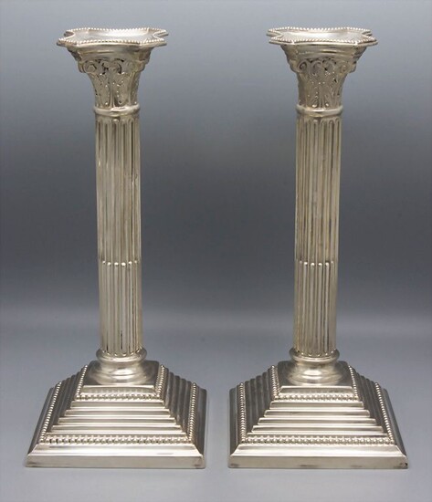 Paar Kerzenleuchter / A pair of silver candlesticks, 20. Jh.