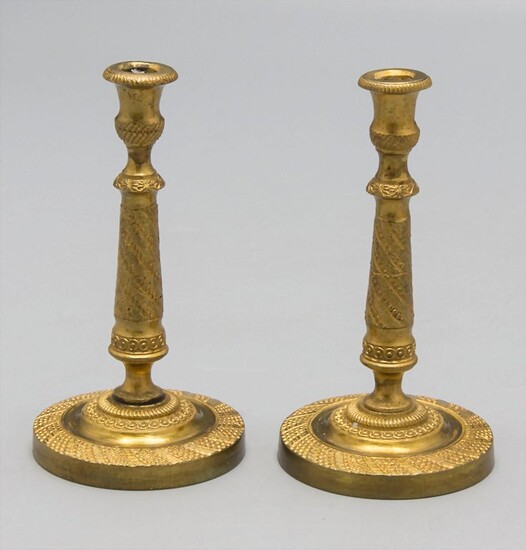 Paar Miniatur Kerzenleuchter / A pair of miniature candlesticks, 19. Jh.