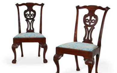 Pair Chippendale mahogany chairs
