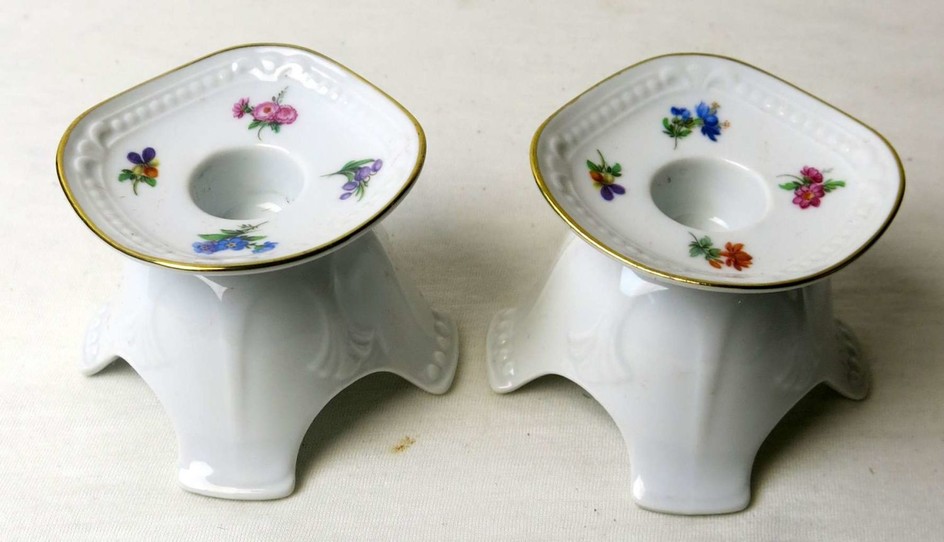 Pair of German Porcelain Candlesticks made by Mitterteich