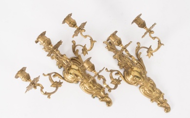 Pair of Gilt Brass Wall Sconces (2)