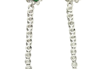 Pair of Jadeite and Diamond Earrings