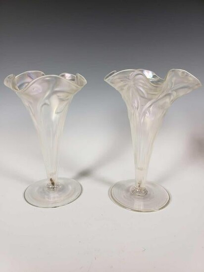 Pair of Steuben Style Vase