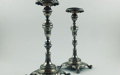 Pair of candlesticks 19th century in Portuguese silver