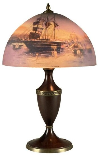 Pairpoint Harbor Scene Table Lamp