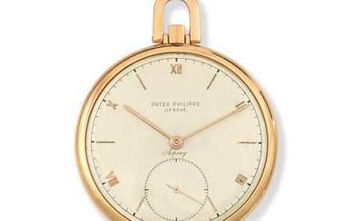 Patek Philippe. An 18K gold keyless wind open face pocket watch Retailed by Asprey