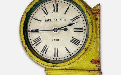 Paul Garnier Antique Cast Iron Double Faced Paris Train Station Wall Clock