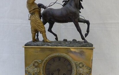 Clock Restoration in bronze "Arab Knight and his mount". (Put...