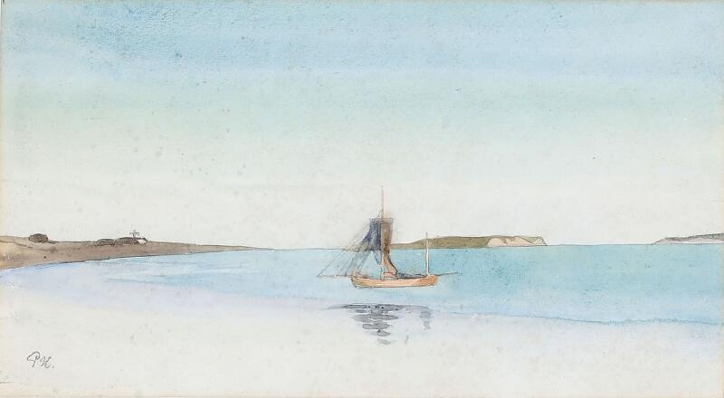 Peter Hansen (b. Faaborg 1868, d. s.p. 1928) A sailing boat in...