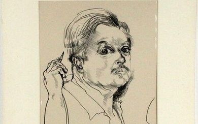 Philip Evergood, Lithograph, Self-Portrait