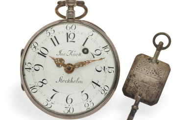 Pocket watch: large Swedish verge watch, Royal watchmaker Jacob Kock Stockholm 1737-1805