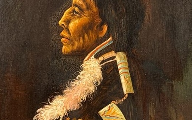 Portrait Of An American Indian Oil Painting