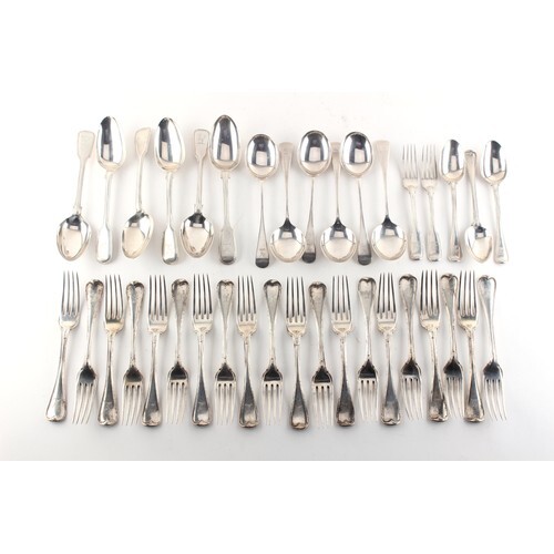 Property of a lady - a quantity of silver flatware, Georgian...