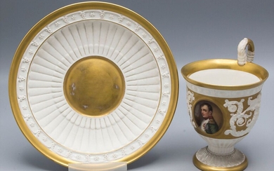 Prunktasse mit UT mit Porträt Napoléon Bonaparte / A splendid cup and saucer with the...