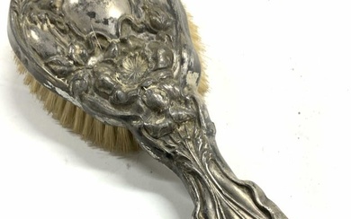 QUADRUPLE PLATED Silver Pl Antique Victorian Brush