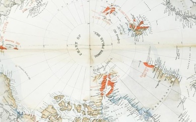 RAE, John (1813-1893, Explorer and Surgeon) Historical North Polar Map - North West Passage.