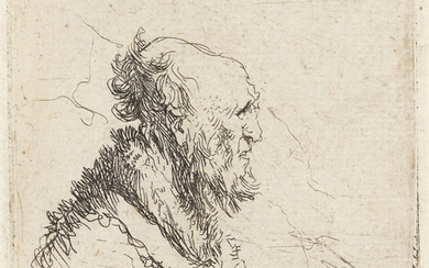REMBRANDT VAN RIJN Bald Old Man with a Short Beard, in Profile Right....