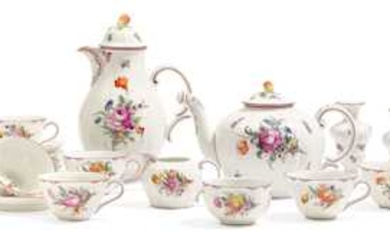 'ROCOCO” DINNER SERVICE PAINTED WITH FLOWERS