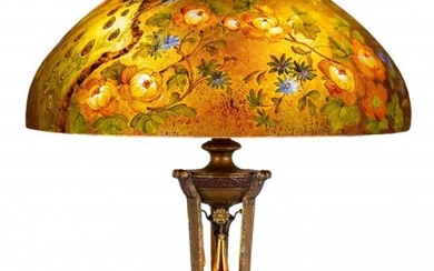 Rare Handel Peacock Lamp