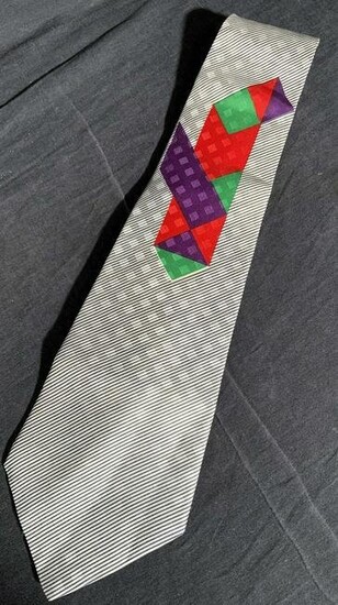 Retro FRANCK OLIVIER Origami Motif Silk Tie